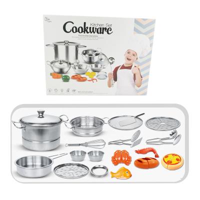 China Best Price Simulation Stainless Steel Environmental Material Kids Toys Kitchen Tableware for sale