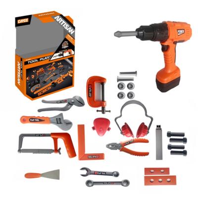 China Hot Selling Retail Electronic Toy Wholesale Amazon Freely Combine To Assemble Educational Toys Electric Drill DIY Tool Kit For Kids Gift for sale