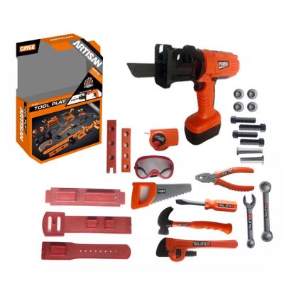 China Hot Selling Toy Wholesale Amazon Electronic Retail Freely Combine To Assemble Educational Toys Electric Chainsaw DIY Tool Kit For Kids Gift for sale