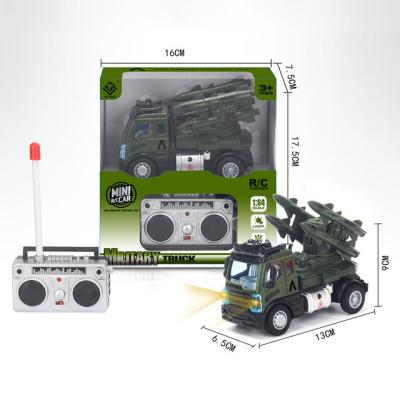 China Hot 1:64 RC Hobby Amazon Sale Missile RC Vehicle 1:64 Style 27Mhz Four Way European Army Green Remote Control Military Car For Kid Other Toy for sale