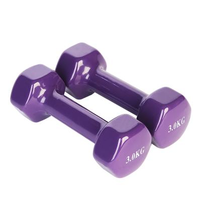 China Cheap Wholesale Home Yoga 2kg Fitness Dumbbell Plastic To 6 Kg Hex Rubber Dumbbell For Women for sale