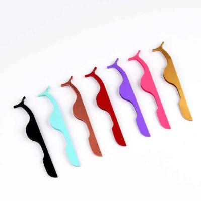 China Hot Sale Porcelain Volume Tweezers Customized Color Eye Makeup Wick Applicator Stainless Steel Tweezers for sale