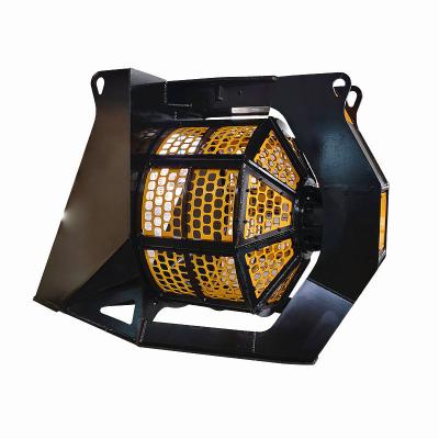 China 5 - 40 Ton Excavator Sieve Bucket Rotary Screening Bucket With 800-1400mm Drum Diameter for sale