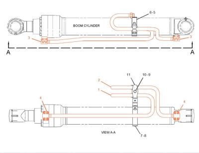 China 320D Cat Excavator Hydraulic Cylinder Pipe 222-0126 247-8869 For Boom Pipe for sale