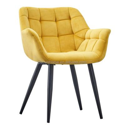 China Wholesale Modern Norsic Style Factory Velvet Fabric Dining Chair Luxury Design Upholstered Metal Leg Dining Chairs for sale