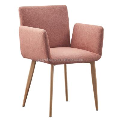 China Luxury New Design Norsic Style Dining Chair Nordic Fabric New Dining Chair With Transfer Metal Wood Warm Leg for sale