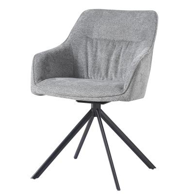 China Wholesale Luxury Norsic Style Factory Swivel High Fabric Dining Chair Fabric Armrest Back Modern Dining Chairs for sale