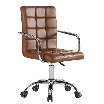 China Factory Price Modern PU Leather Bar Stools Modern Chrome Metal Swivel Office Chair Home Kitchen Bar Chairs for sale