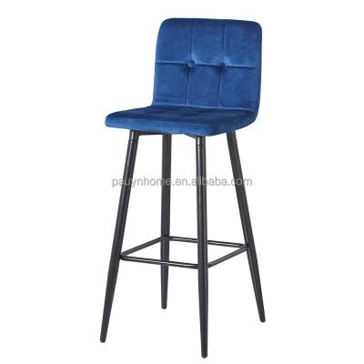 China Modern bar stool prices velvet restaurant luxury bar chairs modern home kitchen bar chair with metal steel frame for sale