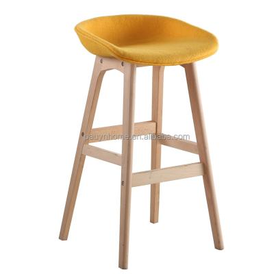 China New Design Canvas Leg Cover Kitchen Modern Home Plastic Woodland Bar Stool Luxury Fabric Bar Chair for sale