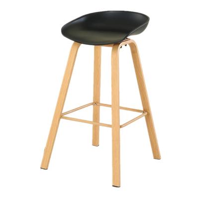 China Modern Custom Luxury Metal Leg High Bar Stool Plastic High Bar Chair For Bar Counter Cafe Kitchen In Yellow Black PP Seat for sale