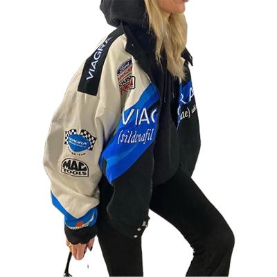 China Hip Hop Streetwear Patchwork Bomber Female Unisex Anti-pilling Baseball Coats Print Women Jacket for sale