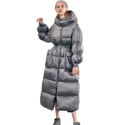 China Wholesale Women's Winter 2021 Fashion Padded Mid Length Breathable Duck Down Jacket White Coat for sale