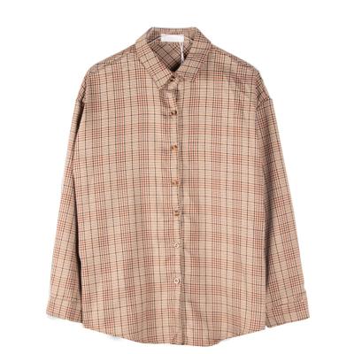 China Autumn And Winter Niche Retro Korean Version Plaid Loose Wild Anti-pilling Long-sleeved Blouse for sale