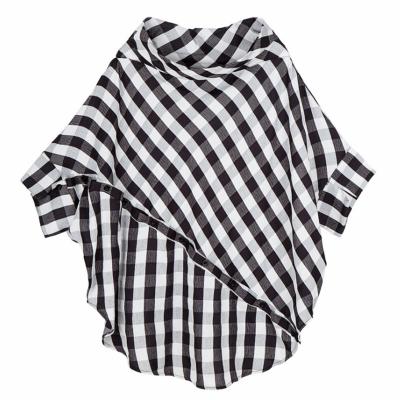 China Anti-pilling Wholesale 2021 Spring, Summer and Autumn Female Turndown Plaid Loose Casual Blouse for sale