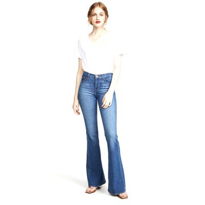 China Fashion Stretch Women Elastic Jeans Denim Pants Flares Slim Women Flared Jeans for sale