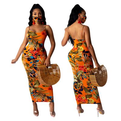 China QUICK DRY Plus Size Floral Print Women's Summer Suspender Sleeveless Maxi Dress Overalls for sale