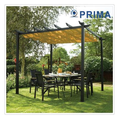 China Easily Assembled Patio Pergola Modern Waterproof Automatic Outdoor Aluminum Pergola Opening Louvered Roof for sale