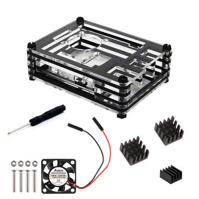 China For Raspberry Pi 9 Layers Acrylic Box Raspberry Pi 3B+ Case With Fan Case For Raspberry Pi 3 Model B for sale