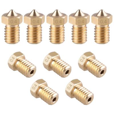 China 3D Printer V5 V6 M6 Nozzle 0.25 0.3 0.35 0.4 0.5 0.6 0.8 1.0 3D Printer V5 V6 M6 Nozzle 0.2 MM Part Copper 1.75mm Filament M6 Threaded Brass Nozzle for sale