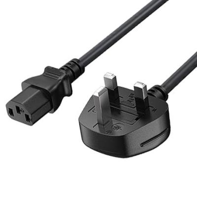 China C13 para o Reino Unido Plug Power Cord Bs1363 18awg 250v comprimento Adequado para a maioria dos computadores, impressoras e outros dispositivos OEM / Odm à venda