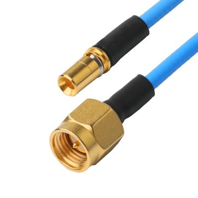 China RF connector Low PIM Coaxial Cable Assemblies Flexible TFT-5G-402 Double Shielded With Blue FEP Jacket for sale