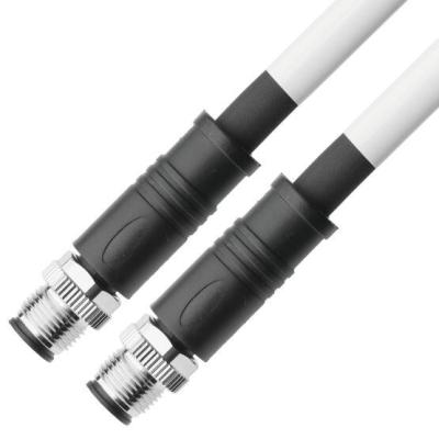 China ROHS UL20554 26AWG cable ,BLACK PUR M12 Hybrid 4+4Pin Circular Connector for sale