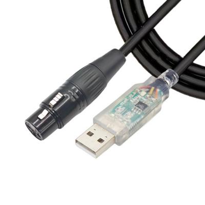 China USB To DMX512 Stage Three-core XLR Male Cable Lighting Signal Cable Par Light Beam Mixer Control Cable for sale