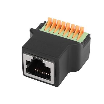 China RJ45 Protocol To 8Pin Core Quick-connect Terminal Without Welding Female 8P8C Crystal Head Network, With Thread for sale