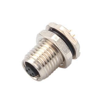 China Circular Connector M5 code-A 4Pin Waterproof Series Female Mates with M5 panel flange PCB male socket for sale