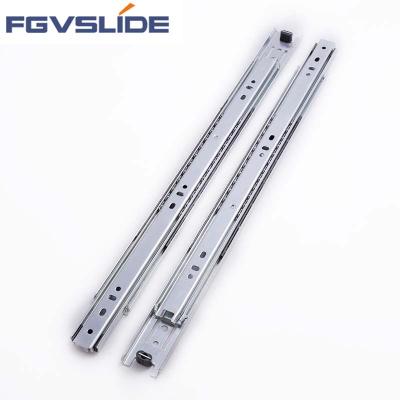 China Modern 35mm Three Fold Soft Closing Ball Bearing Drawer Slides For Furniture for sale