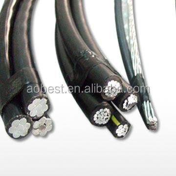 China Overhead Conductor Zhengzhou Quadruplex Service Drop Cable 2 AWG for South America for sale