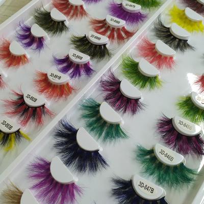 China Wholesale Colored Color Lashes With Color Mink Lashes Private Label Purple Color Eyelashes for sale