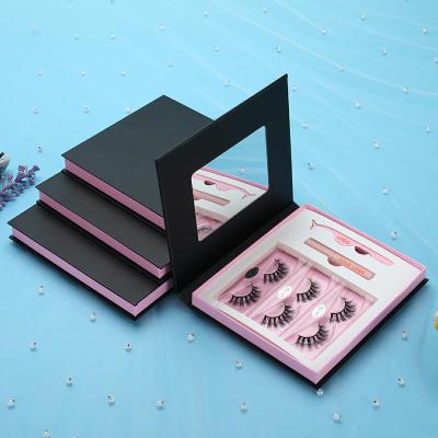 China 3D Natural Long Box Mink Lashes Handmade Strip With Tray No Full Lashes Mink False Eyelashes Eyelashes Cilios Makeup for sale