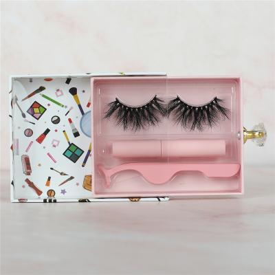 China 3D Natural Soft Faux Mink Lashes with 2pc Eyelash Glue and Applicator Tool Kit for sale