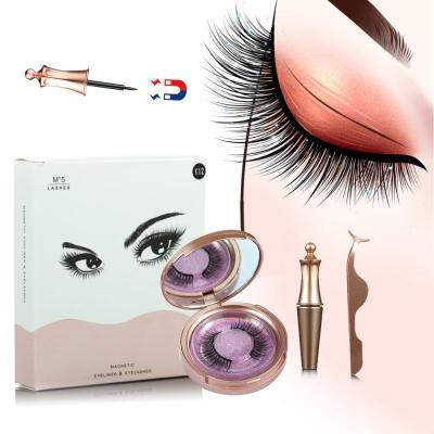 China Synthetic Hair Magnet Eyelashes 6 Set Luxury Magnetic Eyelashes Magnetic Eyelashes Eyeliner for sale