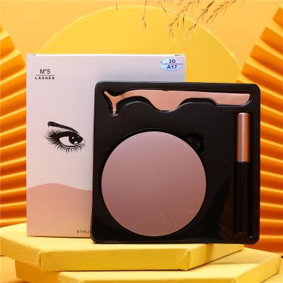 China Glitter & Custom Soft Magnetic Free Liquid Magnetic Eyeliner Box Kit Eyelash Private Label Brand Wick Set Cruelty Shimmery for sale