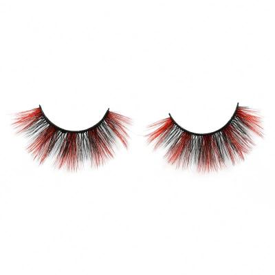 China Dramatic Colorful Fur Natural Curl Style New 3d Lashes Mink Eyelashes Color Individual Eyelashes High Quality for sale