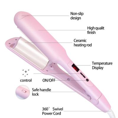 China 360 Rotate Cord Wave Curling Iron New Large 360 ​​Degree Professional Cord Hair Straightener Rotating Flat Iron for sale