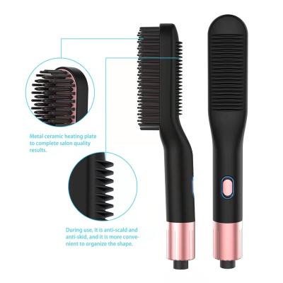 China Hair Straightener+Comb +Styling YBJ Electric Ceramic Beard Straightening Brush Comb Iron Hair Straightener For Men for sale