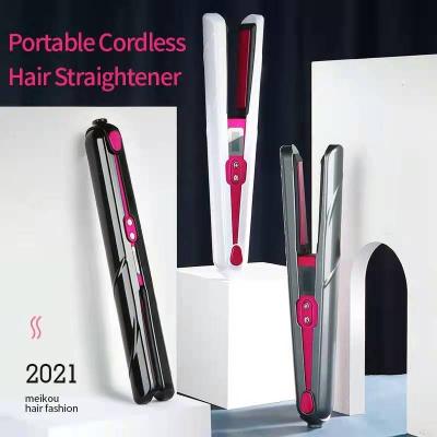 China Rv 2022 Latest 2 in 1 Twisted Heating Plate Hair Straightener Curler Wireless LCD Hair Straightener for sale