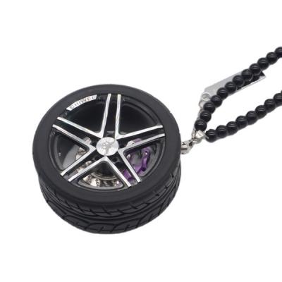 China New Hiphop Aluminum Alloy Porcelain-chic Car Perfume Pendant Diffuser Hanging Automotive Air Freshener for sale