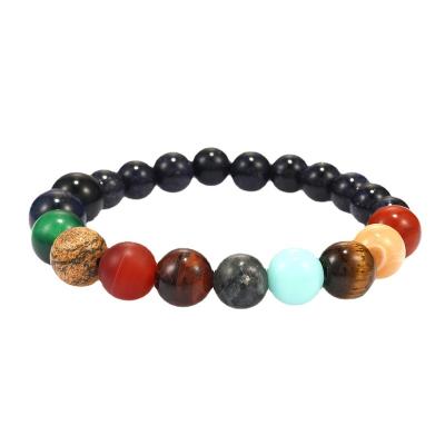 China Eight Other Planets Beads Space Stone Natural Stone Yoga Universe Bracelet OEM Wholesale Solar Chakra Bracelet For Men Jewelry for sale