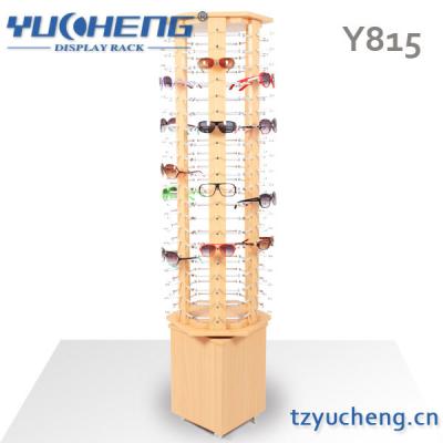 China [YUCHENG] wood sunglasses rotating side of display sunglass rack floor display stand Y815 6 for sale