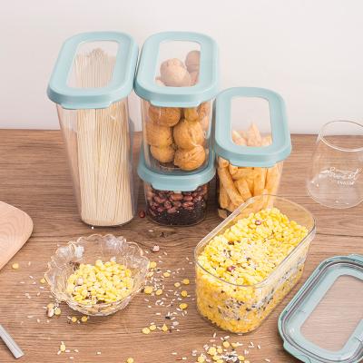 China 3 PCS Eco-friendly Freshness Preservation Pantry Rice Cereal Airtight Food Container Sets Air Tight Plastic Food Storage POP Button Container for sale