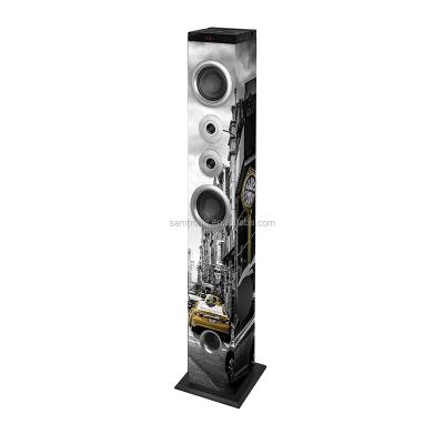 China Wireless System Samtronic2.1 Active Floor Standing Wooden Tower Speaker with Big Bass and BT/AUX/USB/FM Function for sale