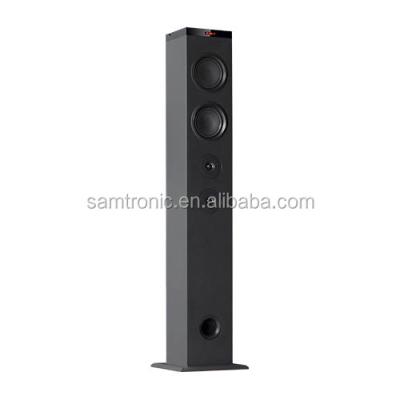 China Wireless System Home Tower Speaker 2.0ch BT Wireless Standing Wooden Tower Speaker With Phone Holder T9-2.0 for sale