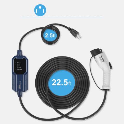 China UK Tier 1 EV Charger Portable Electric Vehicle Charging Station (110V, 16A) SAE J1772 (NEMA5-15 Plug) Ali-TJ-RX-5-15N-5M for sale