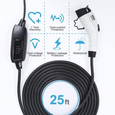 China DUOSIDA 16A 5 Meter SAEJ1772 Type 1 Connector EV Cable EV Portable Charger 3.84KW 5-6M for sale