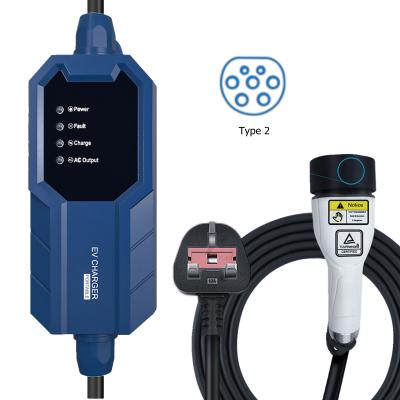 China Type2 62196 Connector EV Charger Station 16A EV Portable Charger 3.84KW With UK Plug Ali-TJ-RX-UK-7.5M for sale